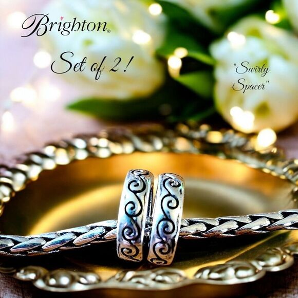 BRIGHTON Set Of Two! "Swirly Spacer" Charms - Picture 1 of 4